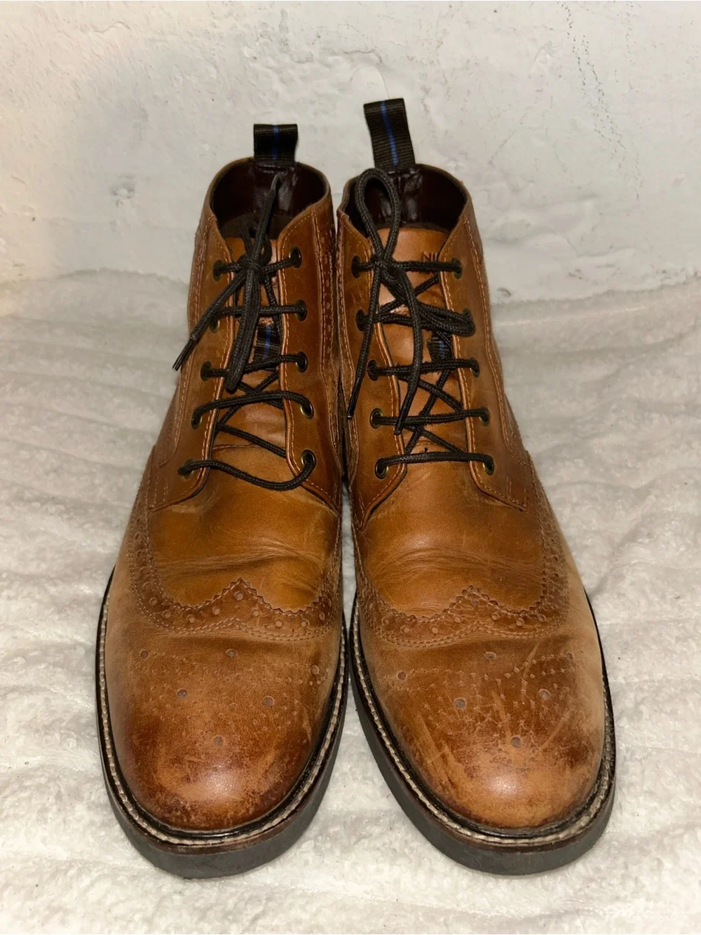 Nunn bush Tan Leather Chukka Wingtip Boots